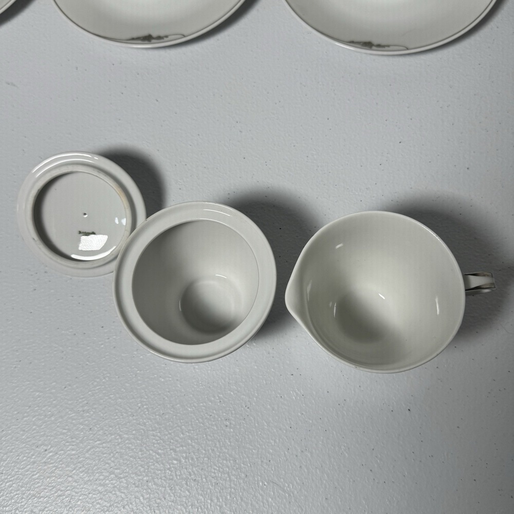 Vintage Hutschenreuther Selb Bavaria Rose Platinum Coffee Set Creamer Sugar 23pc - Picture 9 of 16